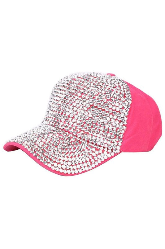 Front Embellished Bling Rhinestone Baseball Cap